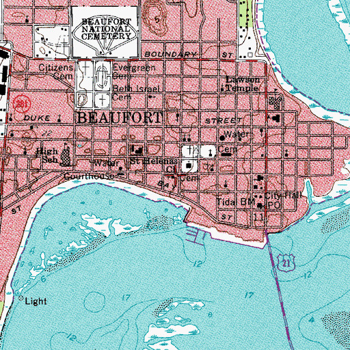 Topographic Map of First Presbyterian Church, SC