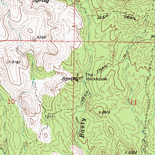 Topographic Map of The Rockhouse, AZ
