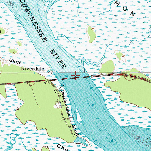 Topographic Map of G G Dowling Bridge, SC
