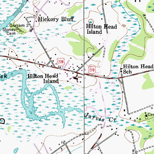 Topographic Map of Beaufort County Courthouse Annex, SC