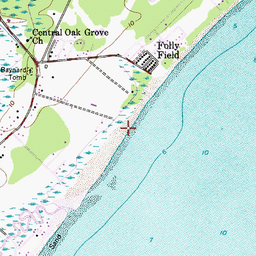 Topographic Map of Bradley Beach, SC