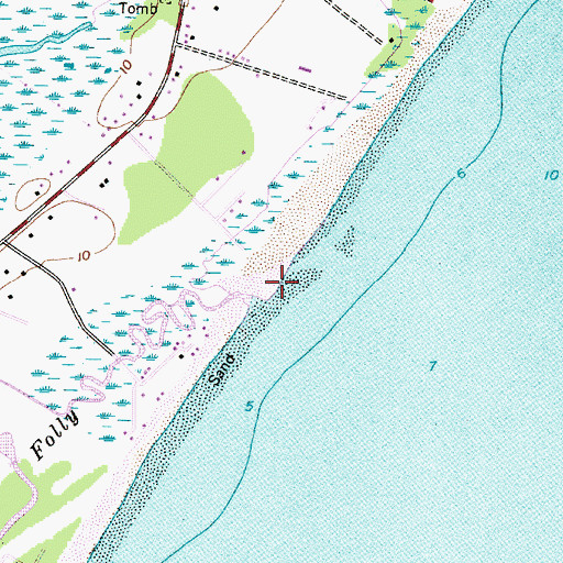 Topographic Map of Burkes Beach, SC