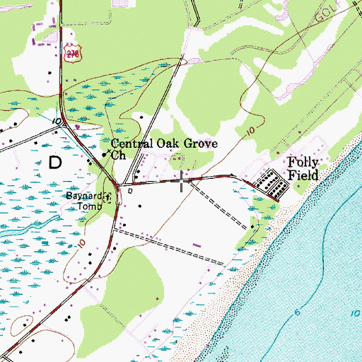 Topographic Map of Cherry Hill School (historical), SC