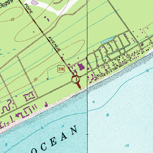 Topographic Map of Coligny Circle, SC