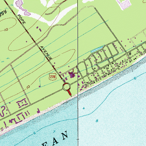Topographic Map of Coligny Plaza Shopping Center, SC