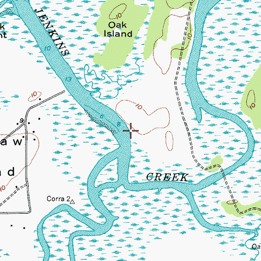 Topographic Map of Gleasons Landing, SC