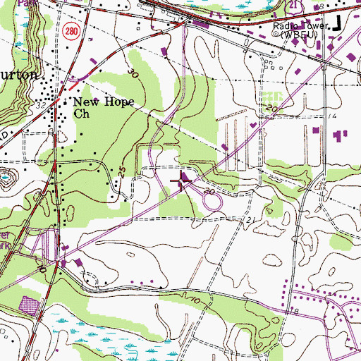 Topographic Map of Highway 170 Church of Christ, SC