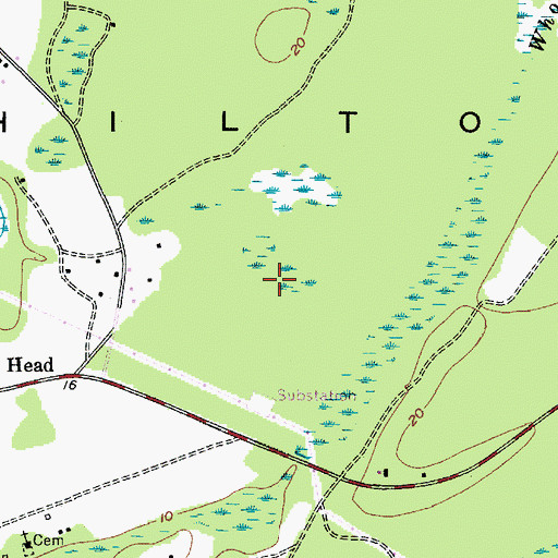 Topographic Map of Hilton Head High School, SC