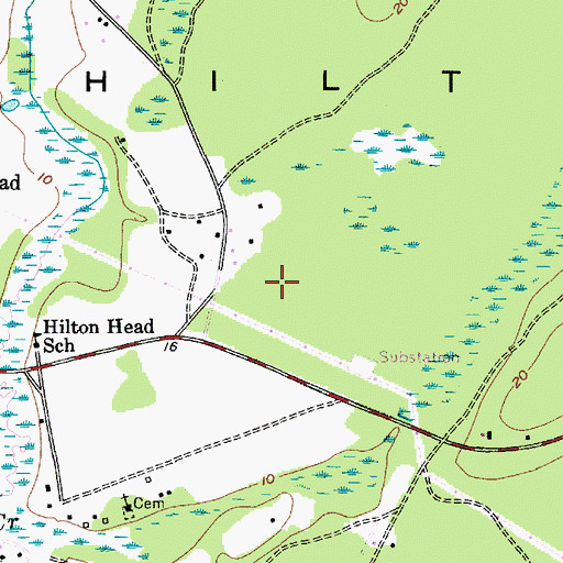Topographic Map of Hilton Head School for the Creative Arts, SC