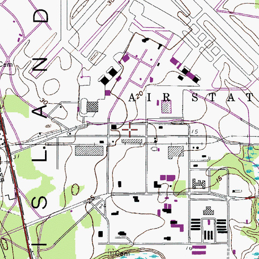 Topographic Map of Huspah Church (historical), SC