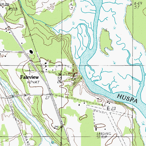 Topographic Map of Huspah Plantation, SC