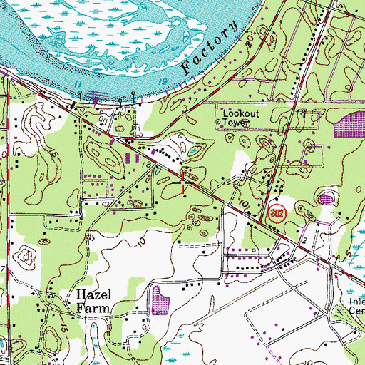 Topographic Map of Island Square Shopping Center, SC