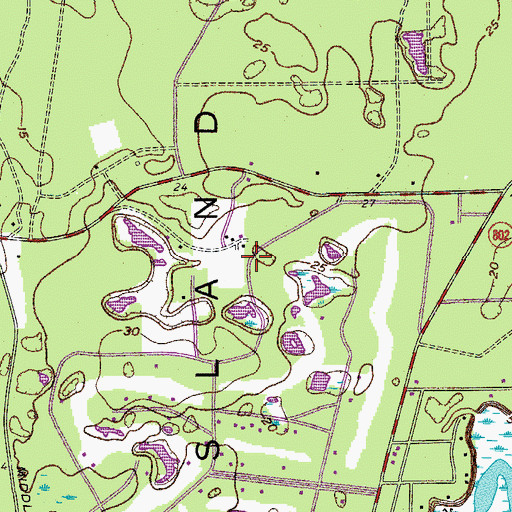 Topographic Map of James Byrnes Estates, SC