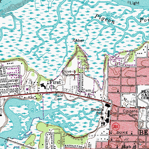 Topographic Map of Jean Ribaut Square Shopping Center, SC