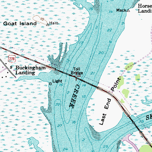 Topographic Map of Karl Bowers Bridge, SC