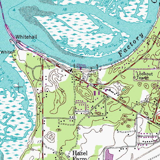 Topographic Map of Ladys Island Shopping Center, SC