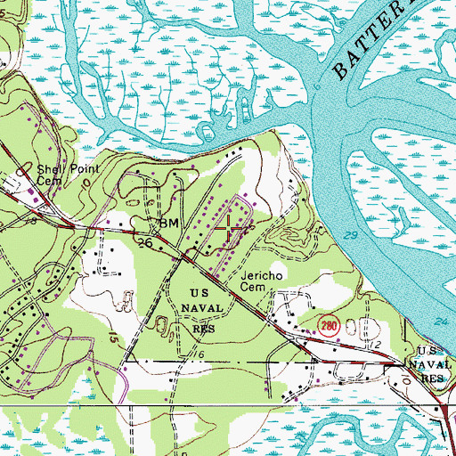 Topographic Map of Magnolia Bluff, SC