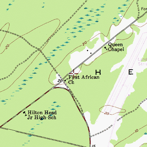 Topographic Map of Matthews Point North Shopping Center, SC