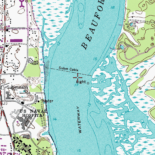 Topographic Map of McTeer Memorial Bridge, SC