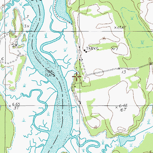 Topographic Map of Oak Grove Plantation, SC