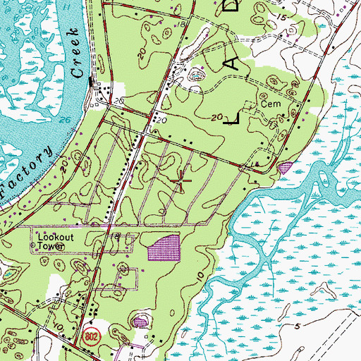 Topographic Map of Oakwood Park, SC