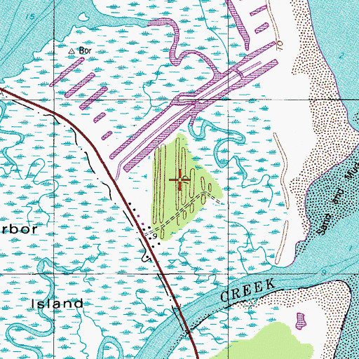 Topographic Map of Oceanmarsh Subdivision, SC