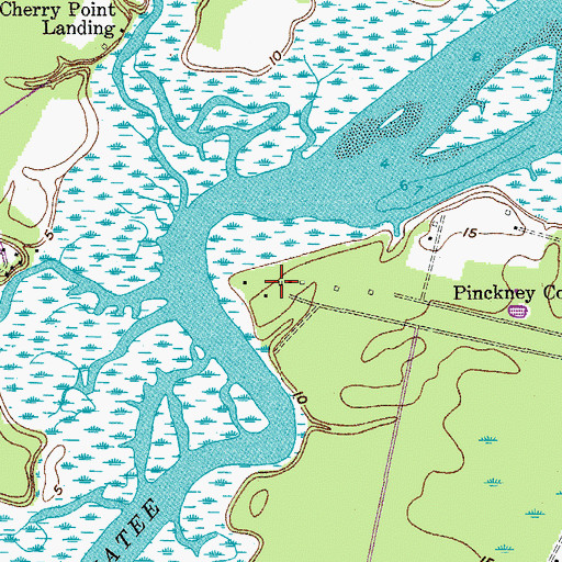 Topographic Map of Okatie Monkey Farm, SC