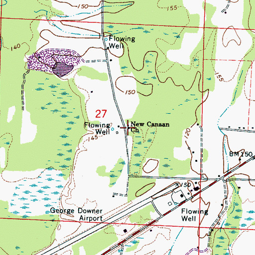 Topographic Map of New Canaan Church, AL