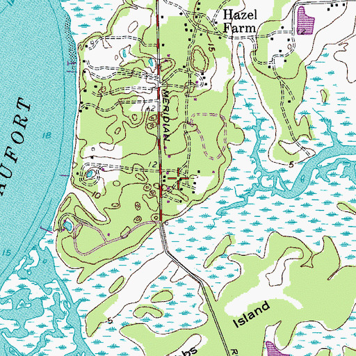 Topographic Map of Orange Grove, SC