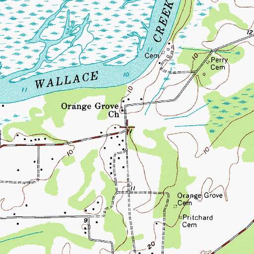Topographic Map of Orange Grove Plantation, SC