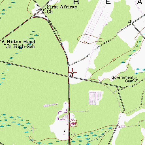 Topographic Map of Palmetto Highlands Triangle Square Shopping Center, SC