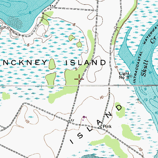 Topographic Map of Pinckney Island School (historical), SC