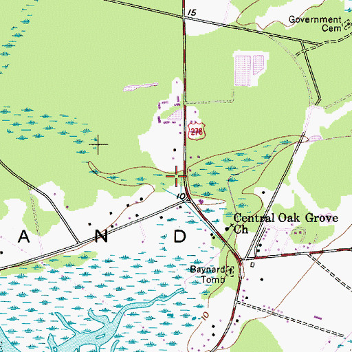 Topographic Map of Pineland Mall Shopping Center, SC