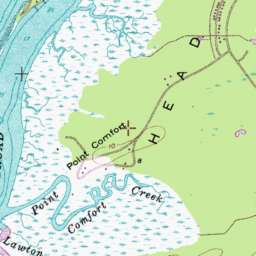 Topographic Map of Point Comfort, SC