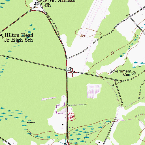 Topographic Map of Port Royal Plaza Shopping Center, SC