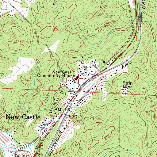 Topographic Map of New Castle Community House, AL