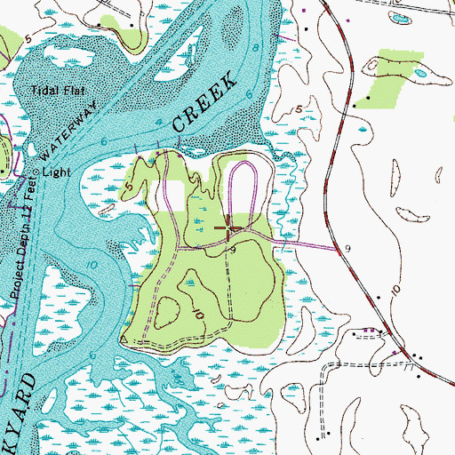 Topographic Map of Red Bluff Estates, SC