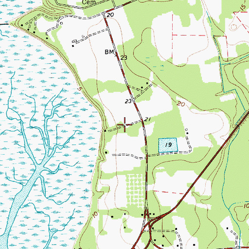 Topographic Map of River Reach, SC