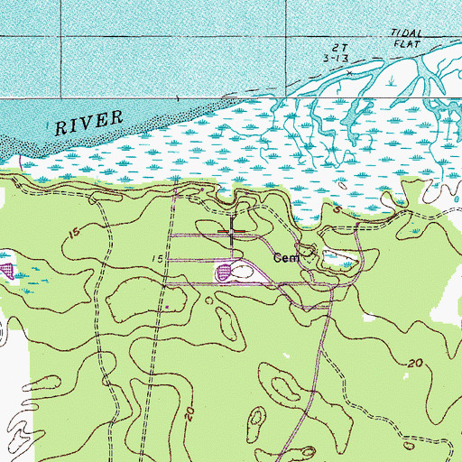 Topographic Map of Rivers Edge, SC