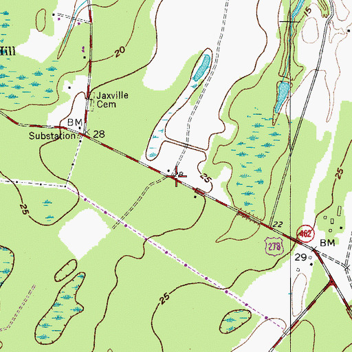 Topographic Map of Rose Hill Plantation, SC