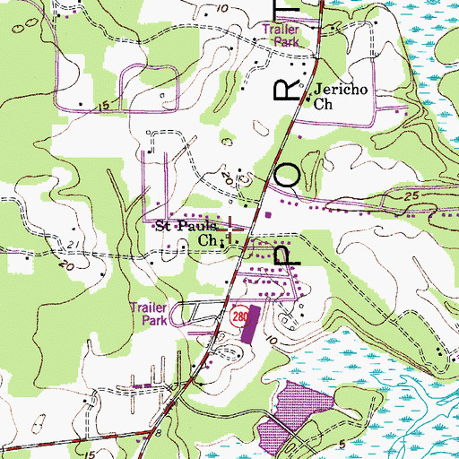 Topographic Map of Saint Paul School (historical), SC