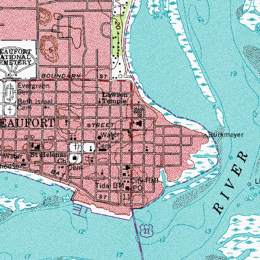 Topographic Map of Saint Peter the Apostle Roman Catholic Church, SC