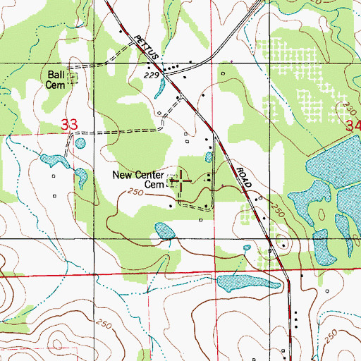 Topographic Map of New Center Cemetery, AL