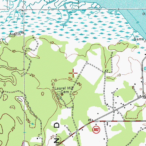 Topographic Map of Sams Point School (historical), SC