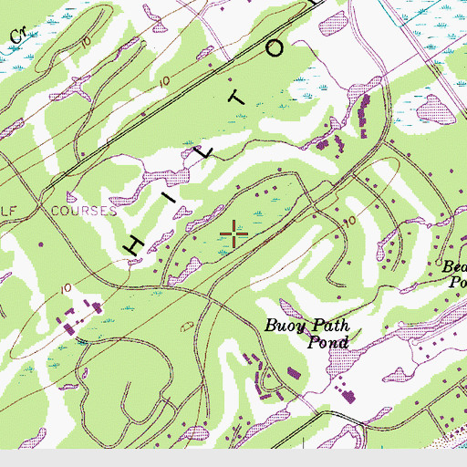 Topographic Map of Sea Pines, SC