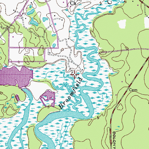 Topographic Map of Shammy Landing, SC