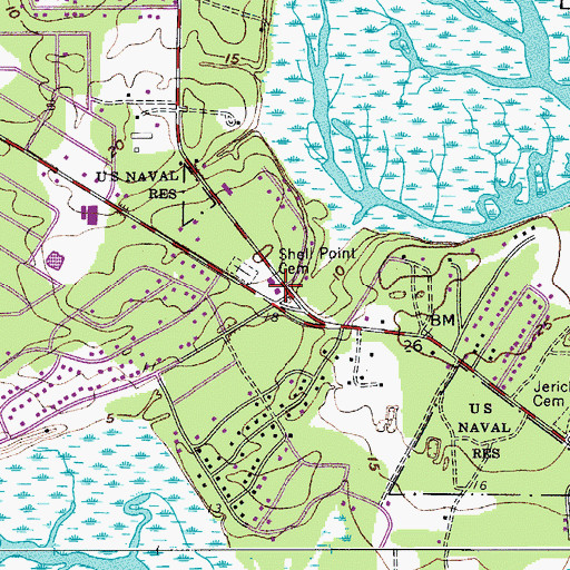 Topographic Map of Shell Point, SC