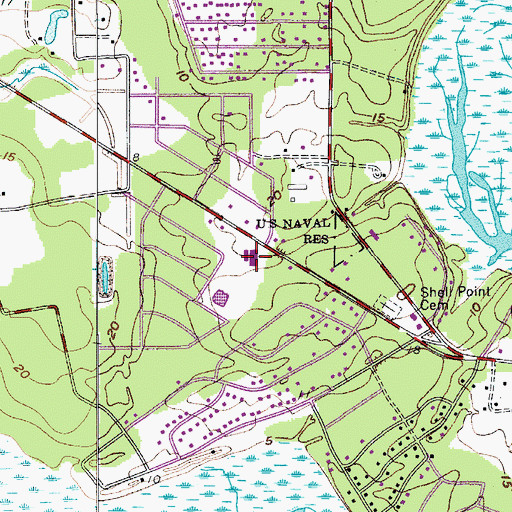 Topographic Map of Shell Point Elementary School, SC