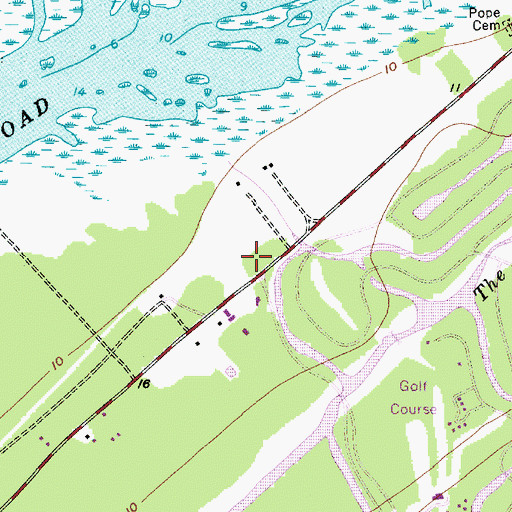 Topographic Map of Shelter Cove Shopping Center, SC
