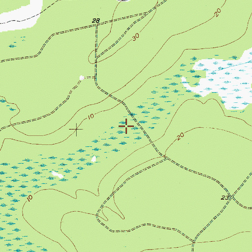 Topographic Map of Shoe Quarter Swamp, SC